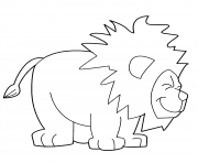 Coloriage surprised cartoon lion dessin