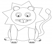 cartoon lion dessin à colorier