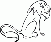 lion unpeu epuise dessin à colorier