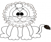 cute cartoon lion dessin à colorier