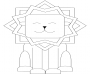 happy lion dessin à colorier