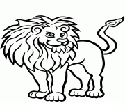Coloriage un lion avec les pattes croises dessin