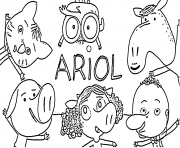 Coloriage Ariol copain comme cochon dessin