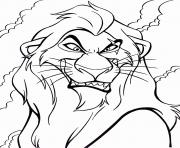 mechant du roi lion dessin à colorier