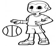 Coloriage Garcon Mickey joue au basket dessin