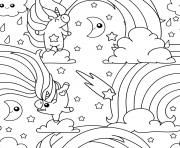 licorne arc en ciel unicorn pattern dessin à colorier