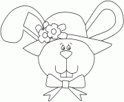 Coloriage lapine kawaii femelle du lapin dessin