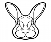 tete de lapin lievre isole realiste dessin à colorier
