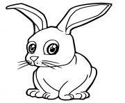 Coloriage lapin dessin anime cartoon fait le pousse dessin