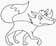 renard qui marche dessin à colorier