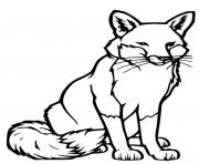 Coloriage renard assis kawaii facile dessin