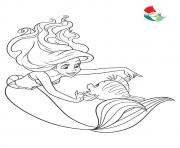 Coloriage disney princesse ariel la petite sirene