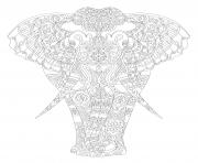 elephant adulte animal zentangle dessin à colorier