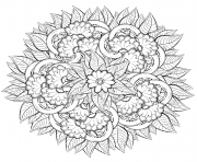 mandala fleurs pour adulte nature dessin à colorier