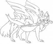 Coloriage Zacian Lame Brillante Pokemon Legendaire