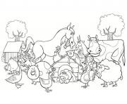 animaux de la ferme farm for kids dessin à colorier