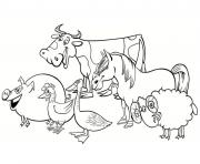 Coloriage les animaux de la ferme pour enfants dessin