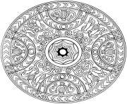 Coloriage mandala avec pattern mosaique dessin