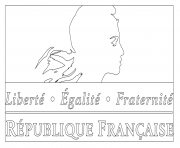 logo du gouvernement francais dessin à colorier