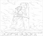 Jeanne d Arc brulant sur le pieu dessin à colorier