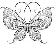 Coloriage papillon zentangle jolis motifs 17 dessin