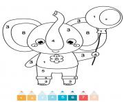 Coloriage magique cp un elephant