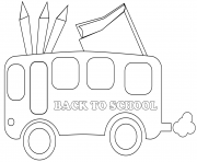 Coloriage rentree scolaire bus dessin