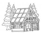 Coloriage maison moderne avec arbre dessin