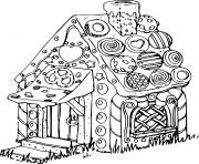 coloriage maison hansel et gretel dessin à colorier