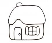 Coloriage maison facile pour bebe simple dessin