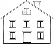 maison batiments architecture dessin à colorier