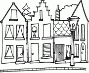 Coloriage belle maison simple avec fenetres et chemine dessin