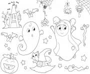 Halloween le deguisement de fantome dessin à colorier