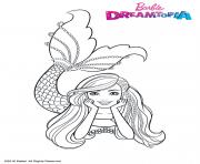 Gulli Barbie Sirene Multicolore dessin à colorier