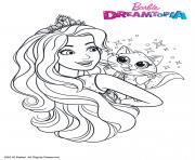 Gulli Barbie au Royaumes des Paillettes dessin à colorier