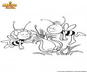 Gulli Maya et Willy adorent les fleurs dessin à colorier