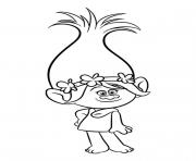 Gulli Les Trolls Poppy toujours souriante dessin à colorier