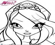 Coloriage Winx Club Bloom et le pouvoir de la Flamme du Dragon dessin