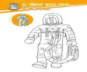 Jeune pilote de la police spatiale dessin à colorier