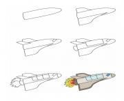 comment dessiner une navette spatiale dessin à colorier