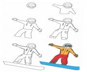 comment dessiner snowboard dessin à colorier