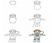 comment dessiner un astronaute dessin à colorier