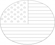 american drapeau in circle dessin à colorier
