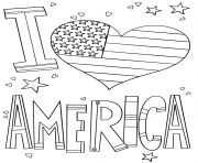 i love america dessin à colorier