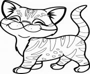 chaton mignon rayure de tigre dessin à colorier