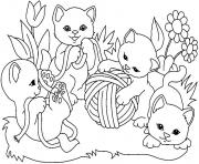 chaton mignon jouent dessin à colorier