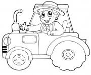 tracteur pour action de grace dessin à colorier