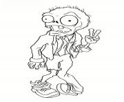 zombi qui fait un signe de la paix dessin à colorier