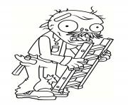 zombie avec un escalier dessin à colorier