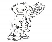 zombie mange des friandises dessin à colorier